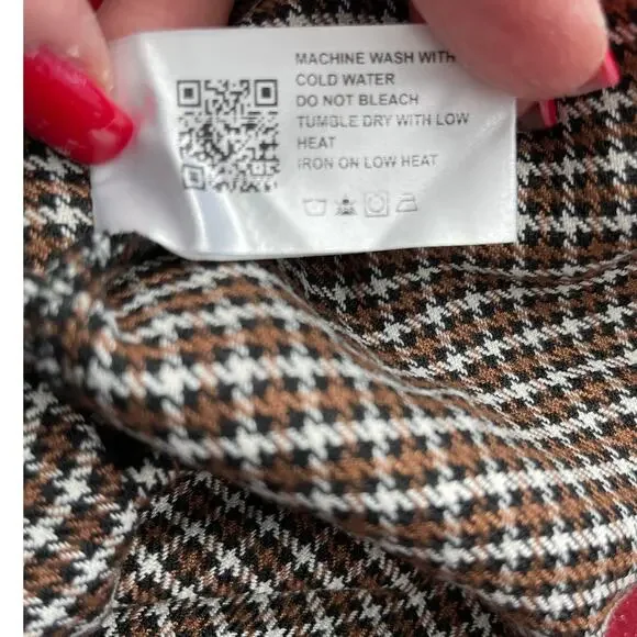 CIDER Preppy Houndstooth High Waist Wide Leg Trousers Size XL - Picture 12 of 12